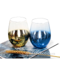 custom etched logo tumbler glasses/clear stemless wine glass